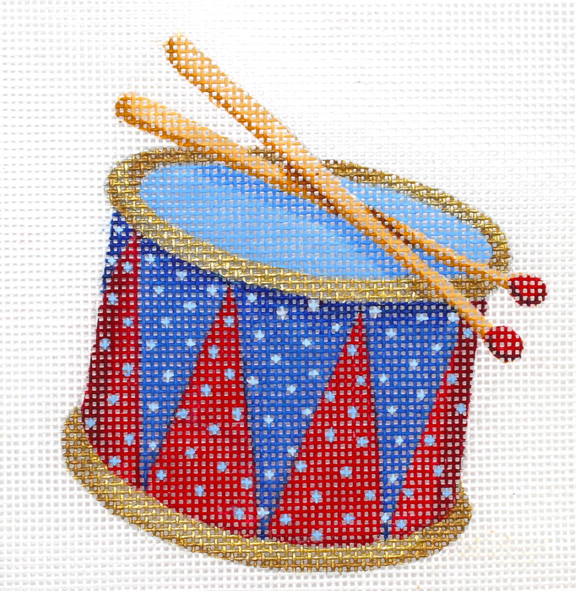 OM-215 - Patriotic Drum - Reds, Blues, Tans and Gold