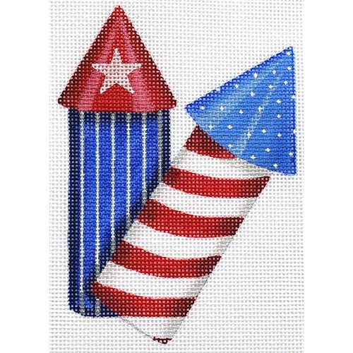 OM-217 - Patriotic Fireworks/2 Rockets - Reds, White and Blue