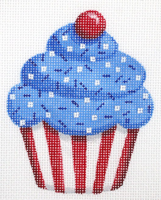 OM-223 - Patriotic Cup Cake with Sprinkles and Cherry