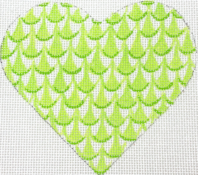 OM-259 - Mini Heart - Herend-Inspired Fishnet - Limes