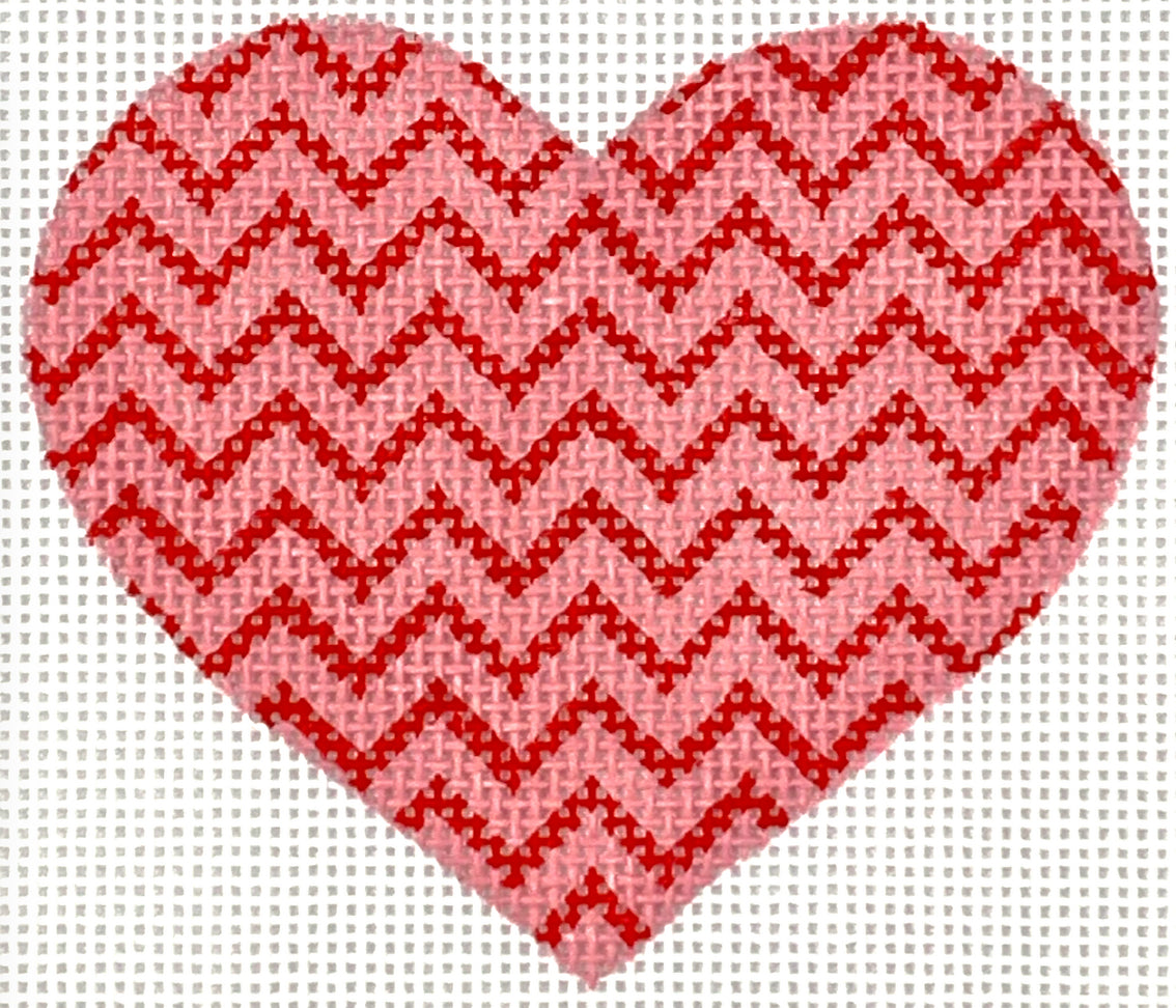 OM-272 - Mini Heart - Zigzag - Medium Pink and Red