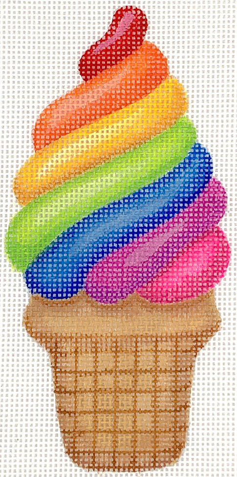 OM-291 - Rainbow Soft Serve Ice Cream Cone