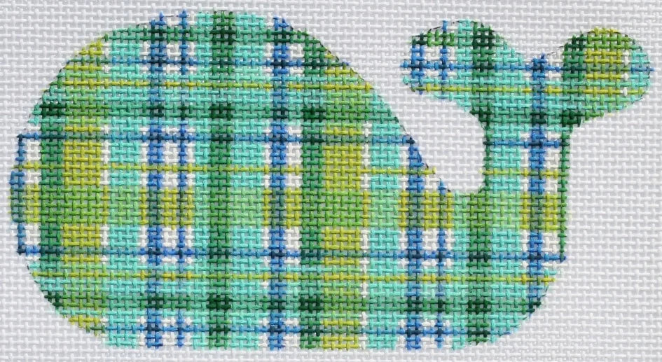 OM-34 - Mini Whale - Madras Patchwork - Bright Blues and Greens