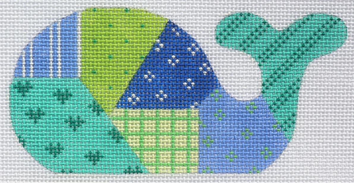 OM-36 - Mini Whale - Patchwork - Bright Blues and Greens