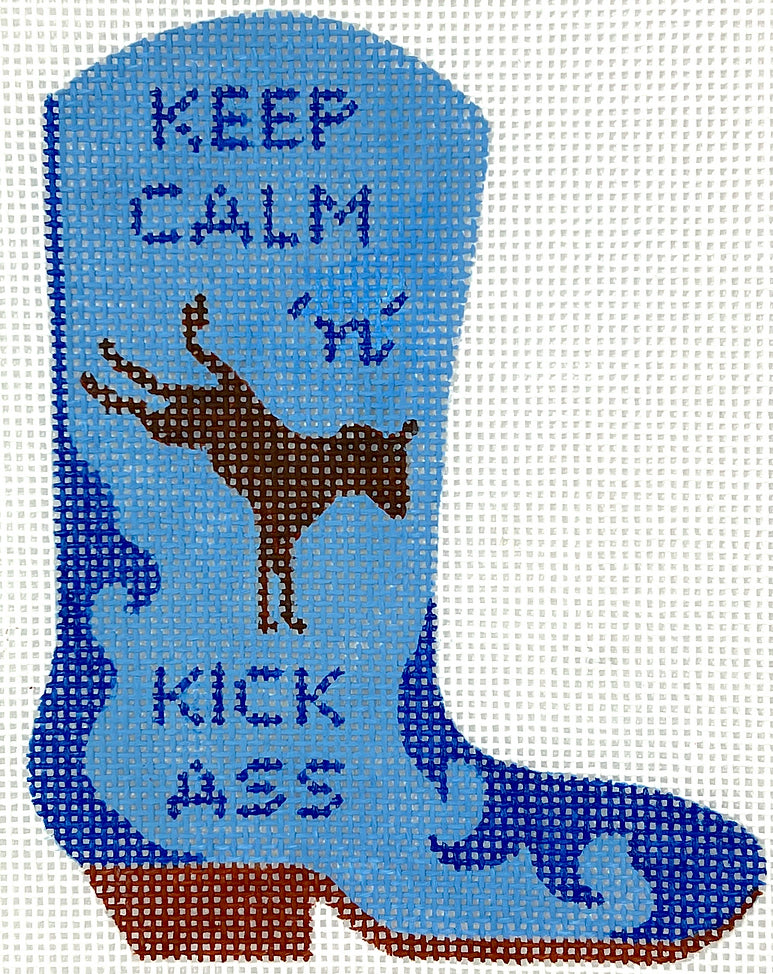 OM-380 - Mini Cowgirl Boot - "Keep Calm and Kick Ass"