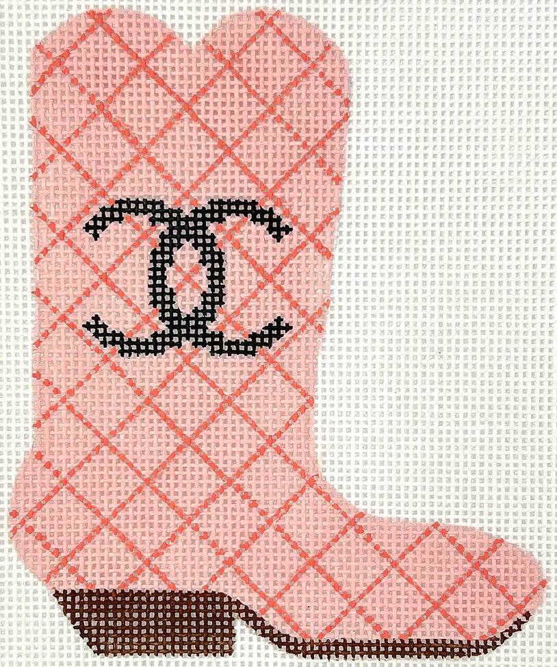 OM-384 - Mini Cowgirl Boot - Chanel C's Quilted Diamonds