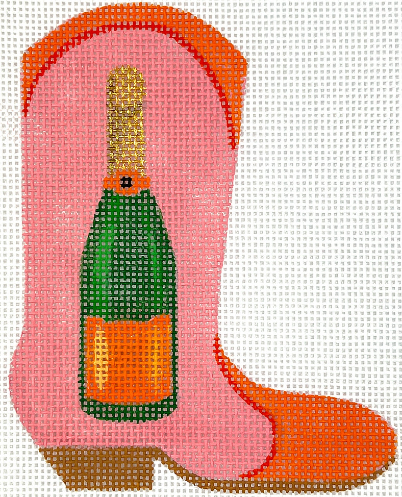 OM-400 - Mini Cowgirl Boot - Veuve Clicquot on Pink