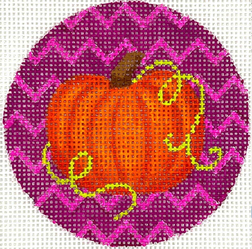 OM-404 - Halloween Mini - Pumpkin with Vines on Zigzag