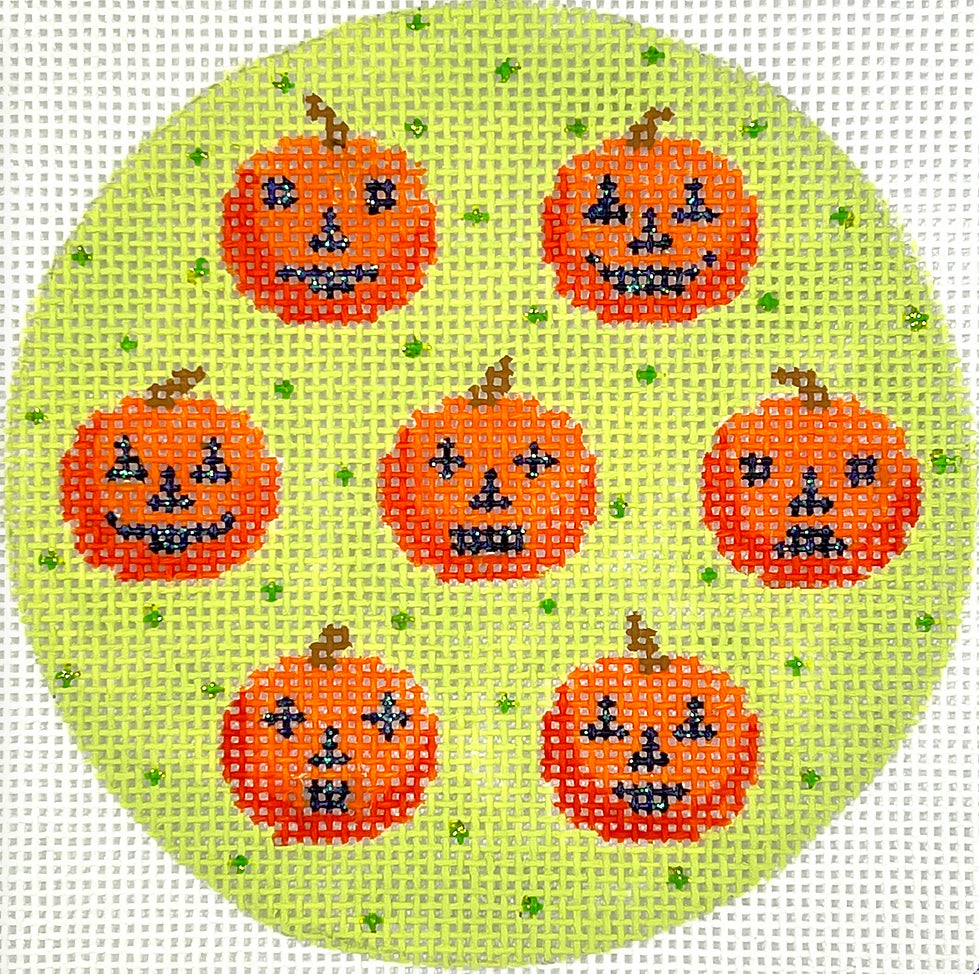 OM-406 - Halloween Mini - Jack-o-Lanterns on Dotted Green