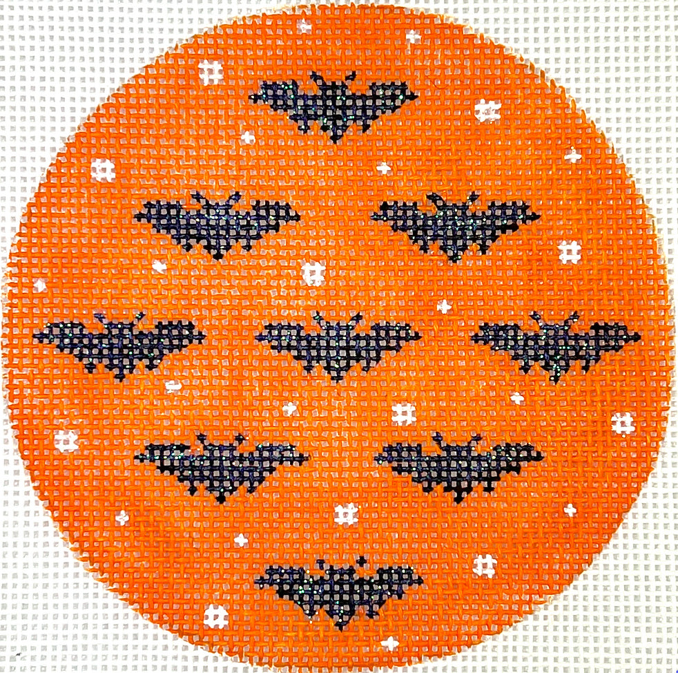 OM-407 - Halloween Mini - Sparkly Bats on Dotted Orange