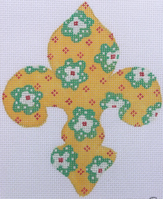 OM-70 - Mini Fleur-de-Lis - Provencal Flowers - Green and Red (Retiring)