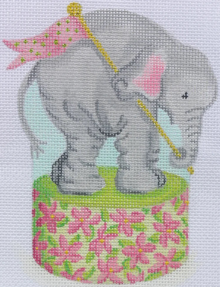 OM-96 - Baby Elephant on Floral Drum