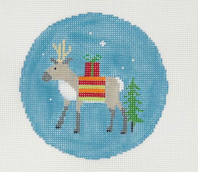 P-CHR-006 - Reindeer with Horizontal Striped Blanket