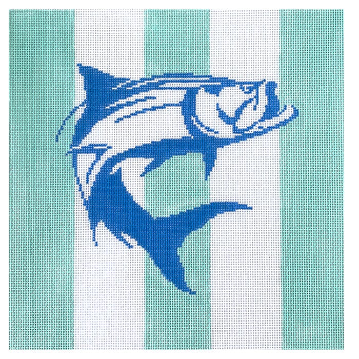 KK-P145 - Tarpon on Mint Stripes