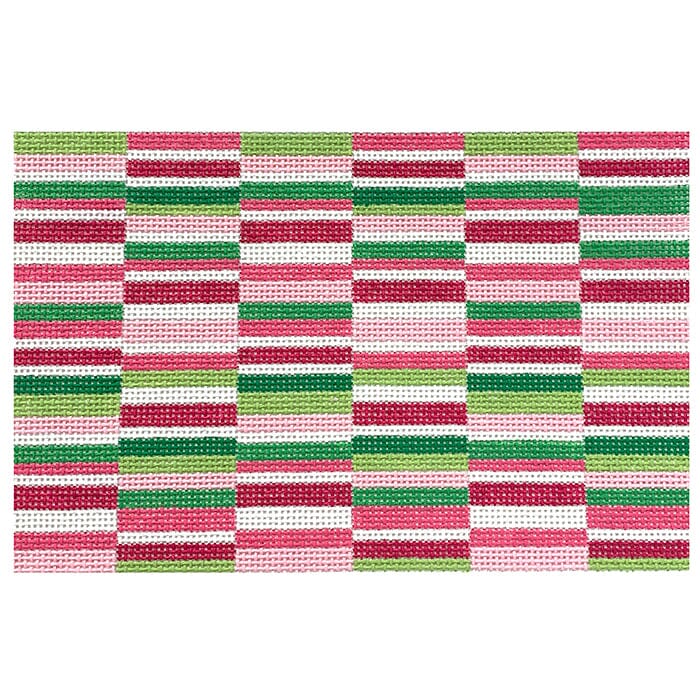 KK-P197 - Clutch - Horizontal Pinks and Greens Stripe