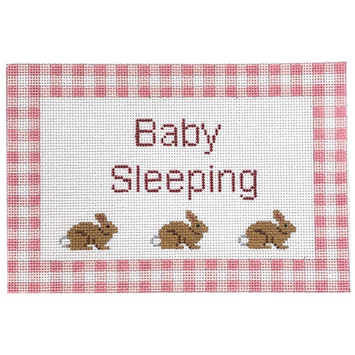 KK-P199A - Baby Sleeping Bunnies Pink Gingham