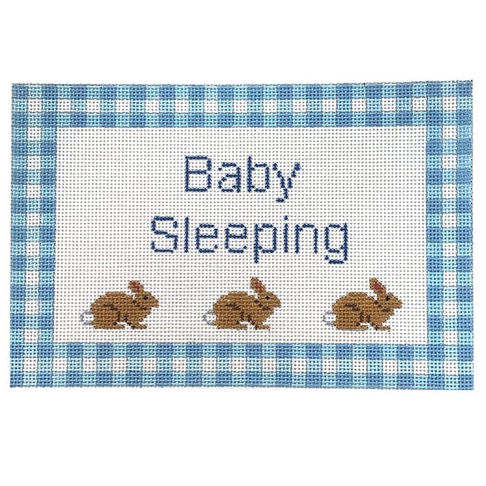 KK-P199C - Baby Sleeping Bunnies Blue Gingham