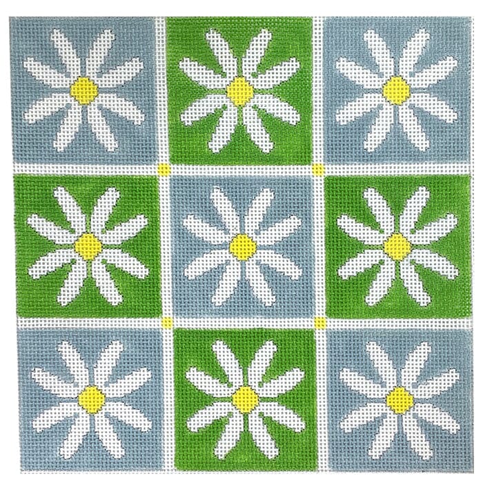 KK-P204C - Daisy Pillow - Greens and Blues