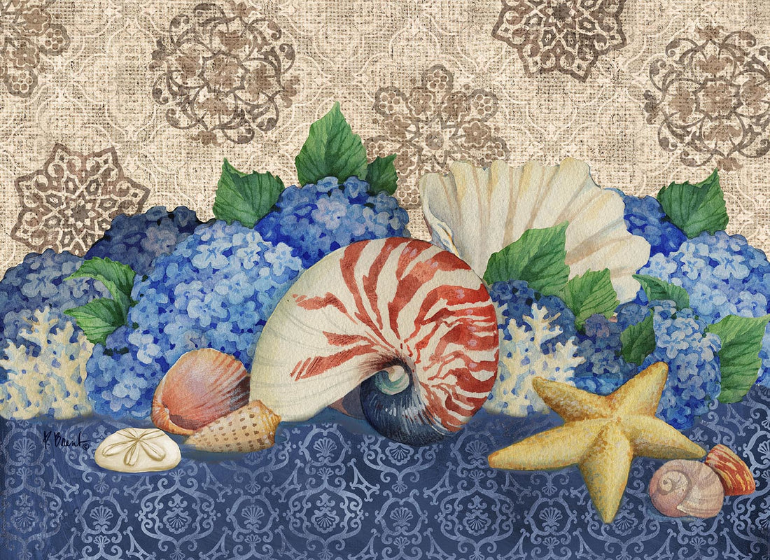 PB14521 - Shells and Hydrangeas I