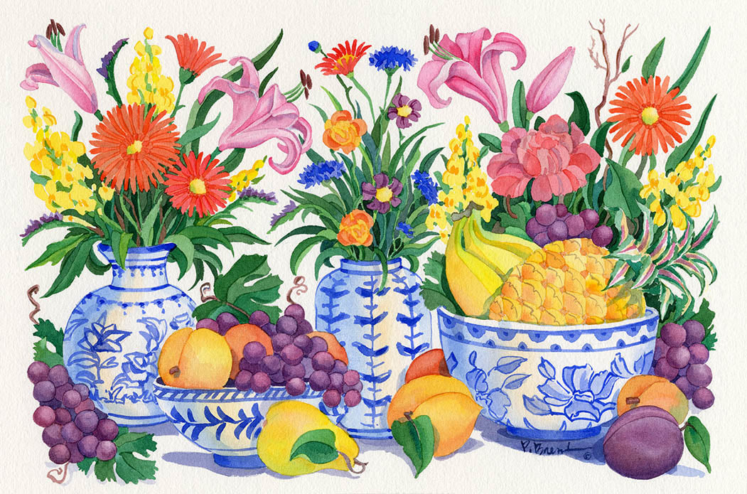 PB93142 - Still Life with Flowers and Fruit III