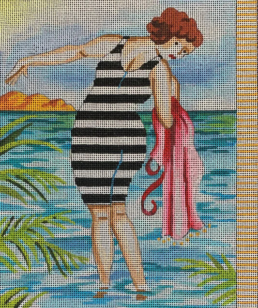 PE176 - Lady with Black and White Stripes