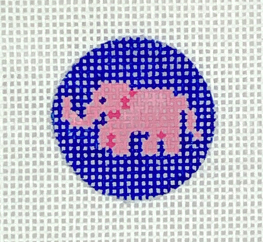 PKR-04 - Pink Elephant on Bright Blue Key Ring Insert