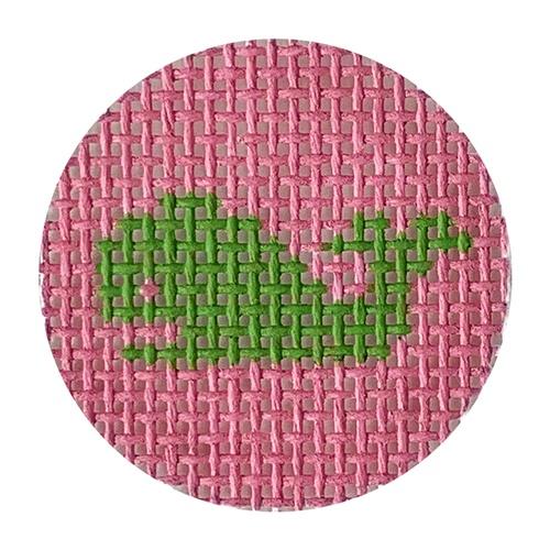 PKR-14 - Green Whale on Pink Key Ring Insert