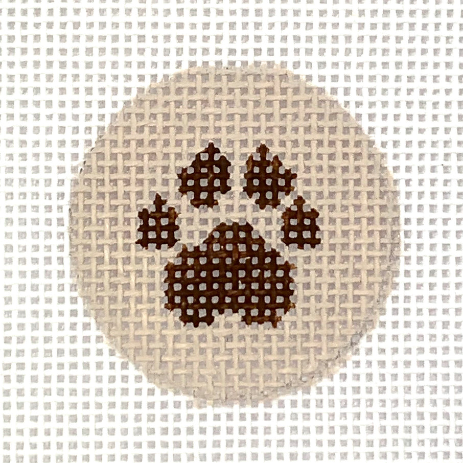 PKR-33 - Paw Print - Brown on Tan Key Ring Insert