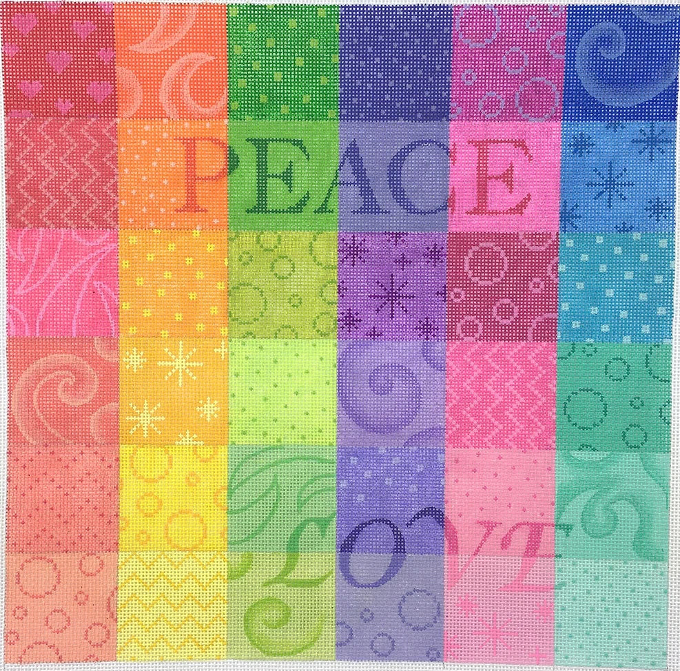 PL-422 - Peace and Love Rainbow Patchwork