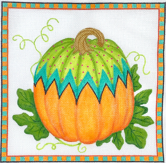 PL-438 - Funky Punkins Square #2 - Multi-Brights with Orange Bottom