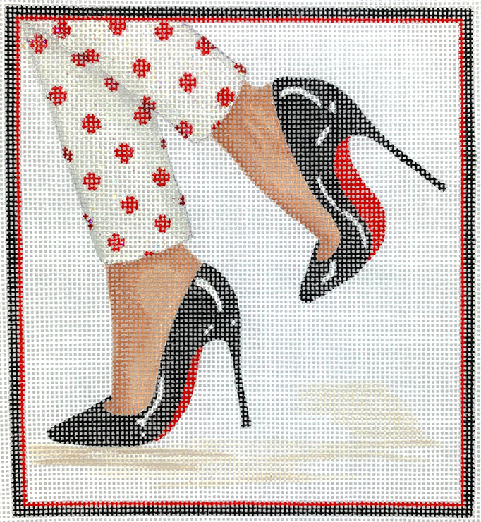 PL-449 - Here's Looking at Shoe - Christian Louboutin Patent Leather - Black with Red