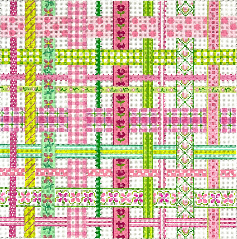 PL-560 - Woven Ribbons - Pinks and Greens