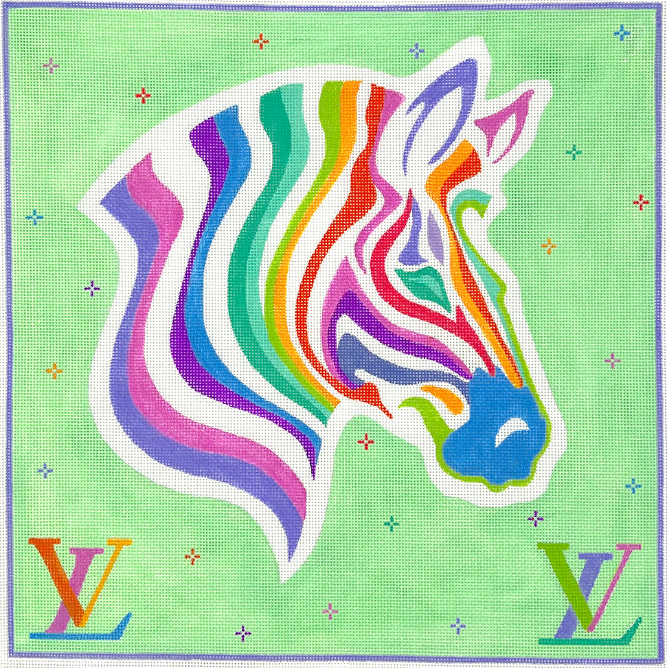 PL-566 - LV-Inpired Multicolor Zebra on Pistachio