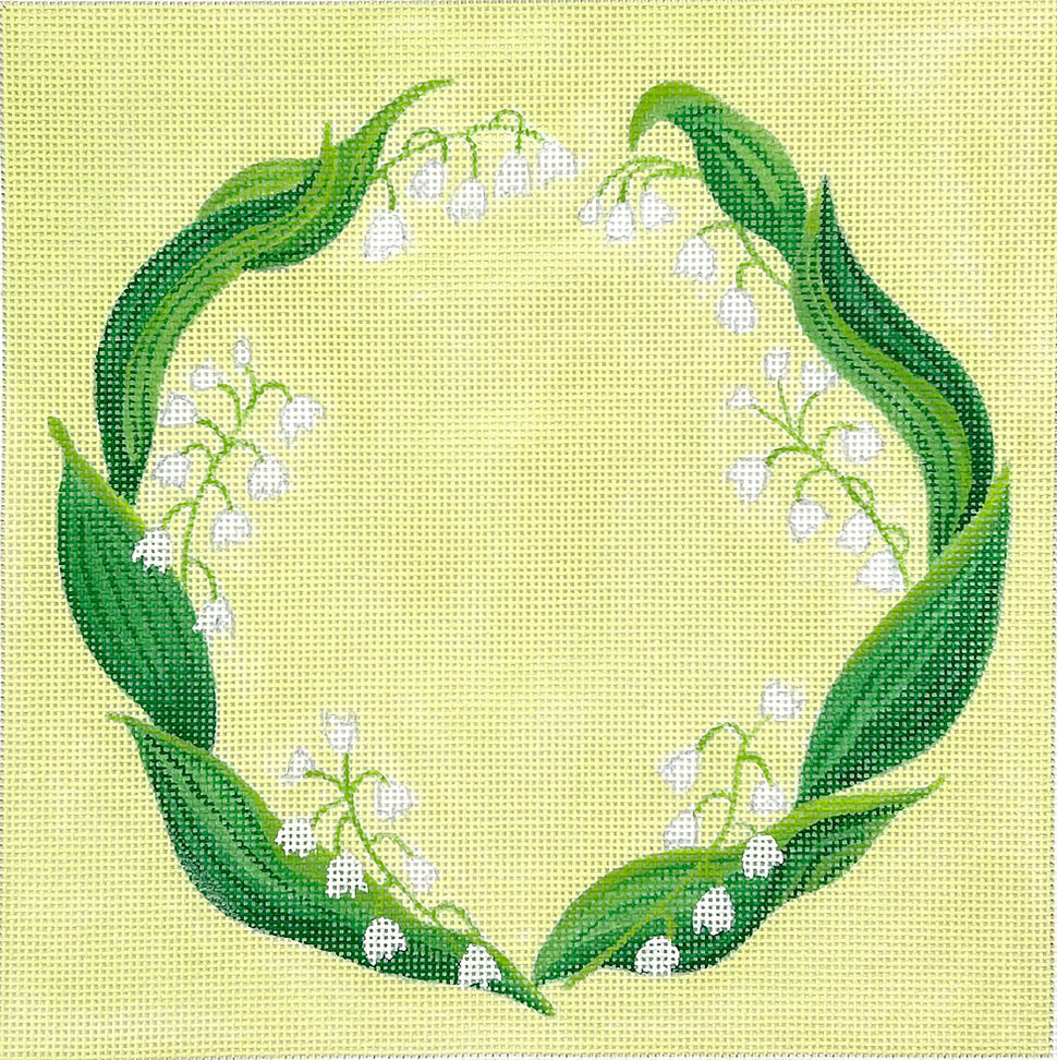 PL-576 - Ring Bearer Pillow - Lily of the Valley on Soft Green