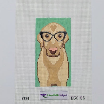 EGC-06 - Yellow Lab w. Glasses Eye Glass Case