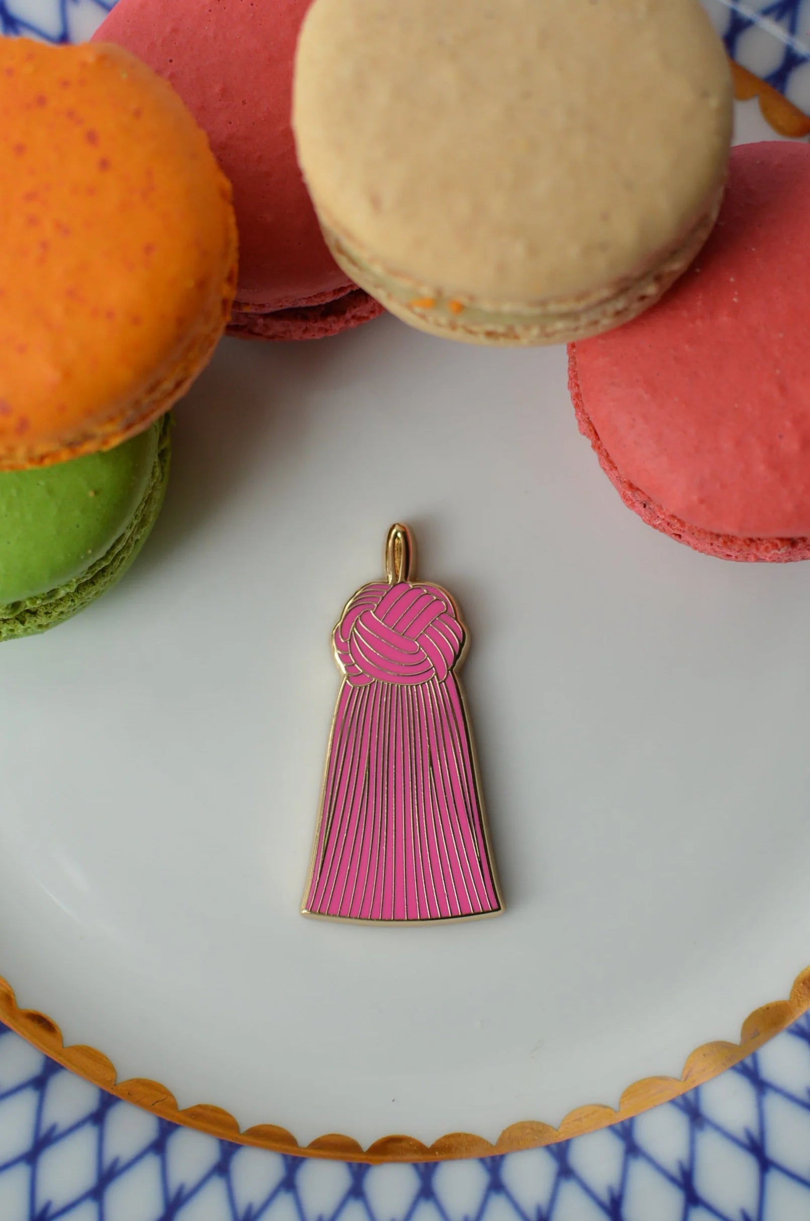 Pink French Knot Tassel Needle Minder
