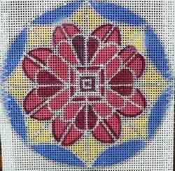 R534 - Kaleidoscope - Blue, Yellow, and Red Ornament