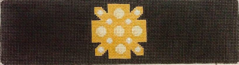 RD 026 - Gold Pearl Cross on Black Bracelet