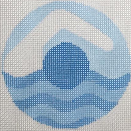 RD 328 - Swimmer Monogram Round
