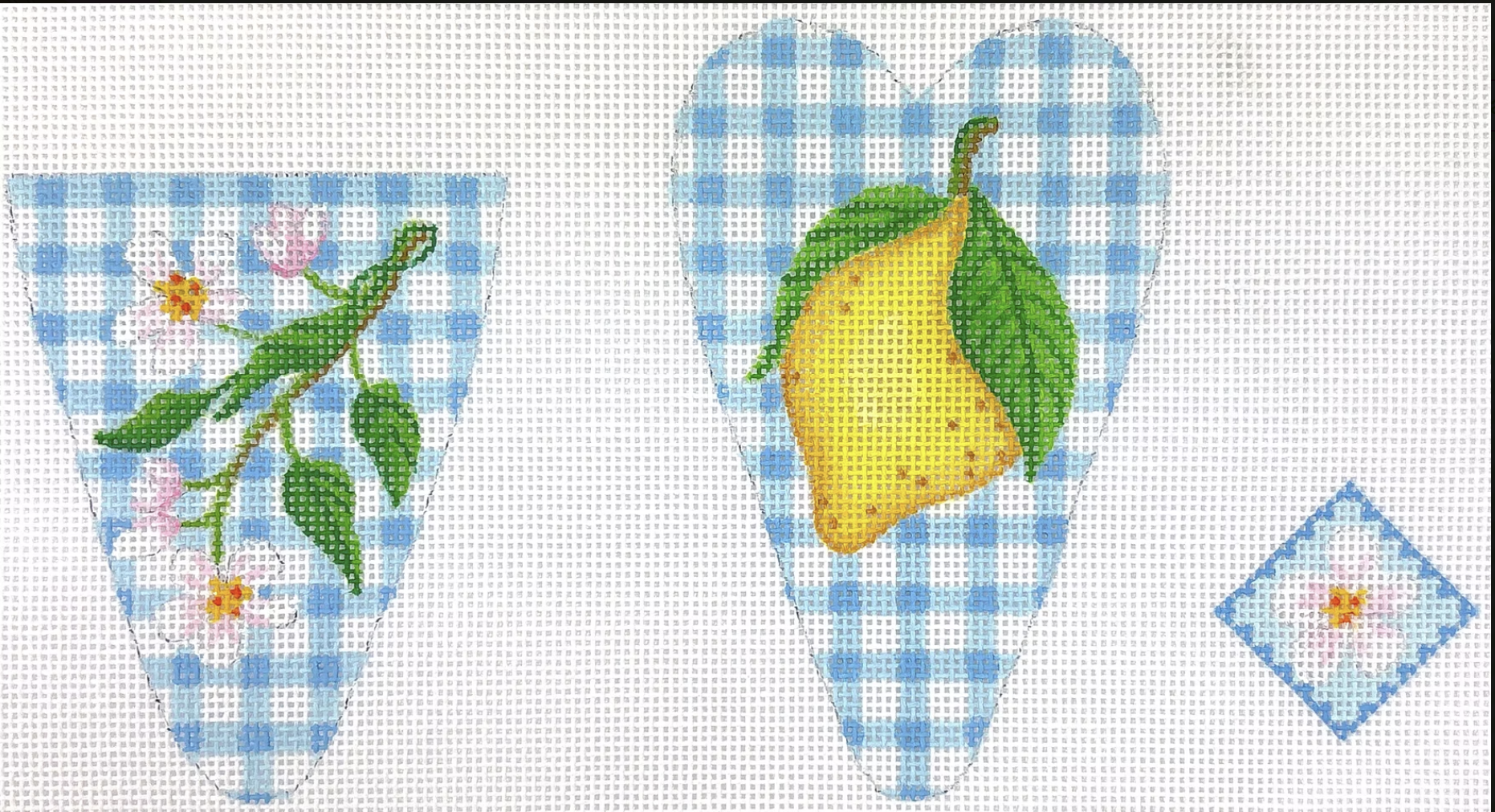 SC-08 - Scissors Case - Blue Gingham with Lemons