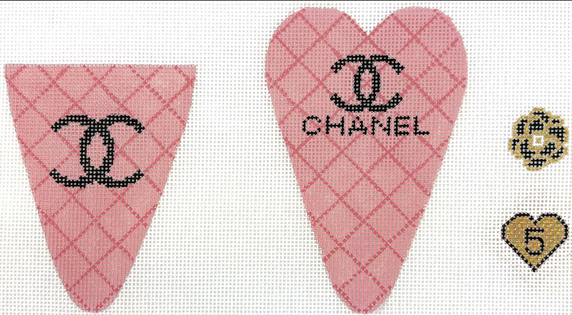SC-12 - Scissors Case -quilted Chanel C's - Black on Blush Pink