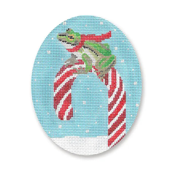 SC-XO10 - Frog on Candy Cane