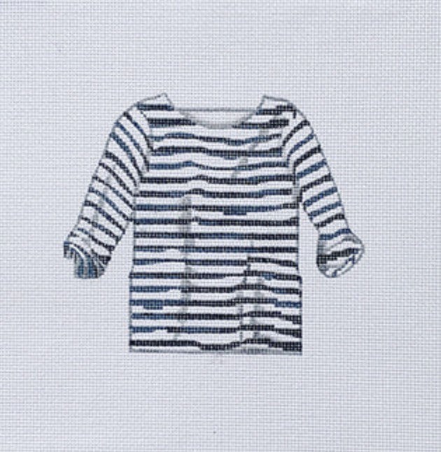 SF31 - Navy and White Striped Shirt