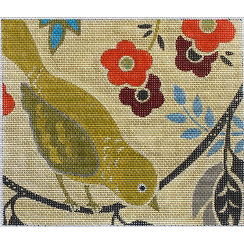 SH1801 - Mid Century Modern - Bird with Flowers
