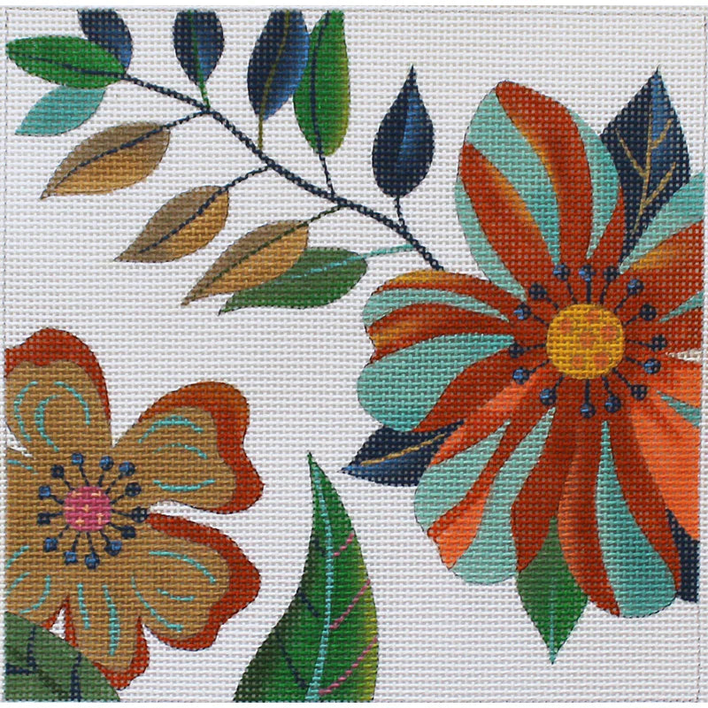 SH1813 - Floral Square: Earth Tones