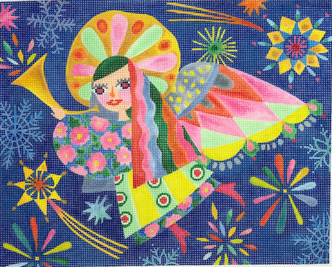 SHS-PL-06 - Cheerful Angel with Horn on Starry Sky