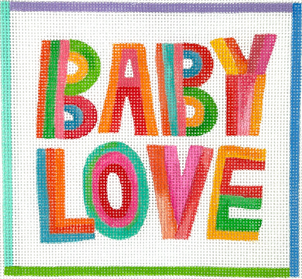 SHS-PL-14 - "Baby Love" in Colorful Striped Letters