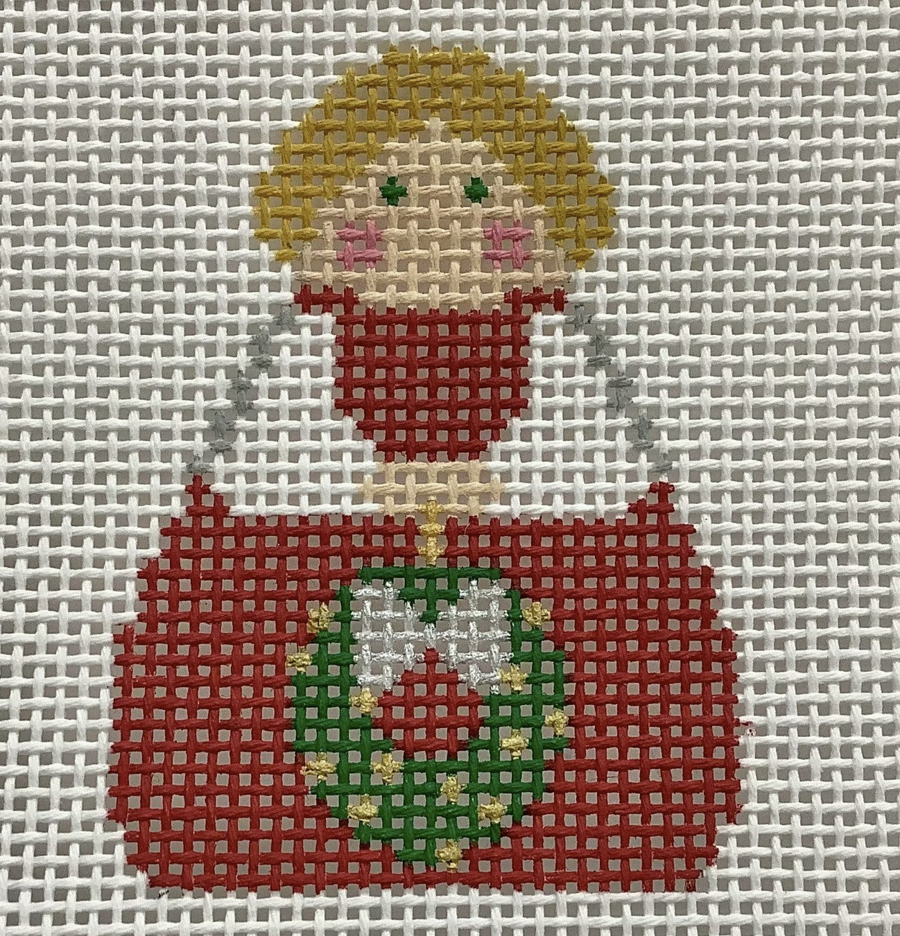 S-I-165-18 - Red Angel with Green Wreath
