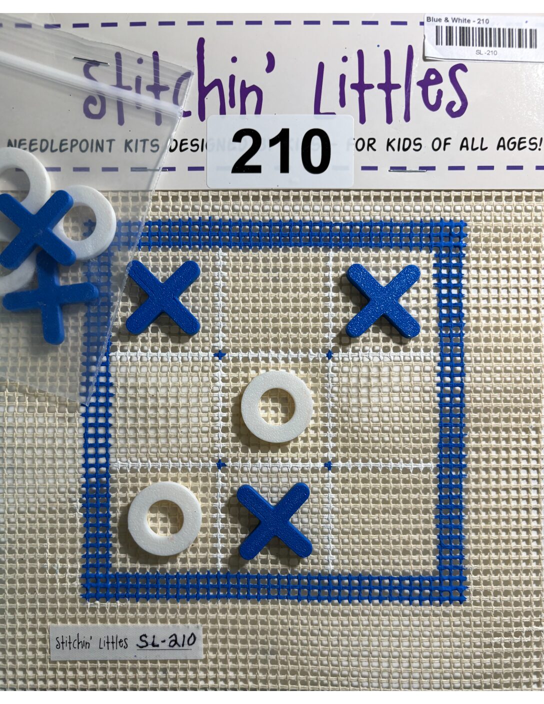 SL-210 - Blue and White Tic Tac Toe Game Stitchin Littles