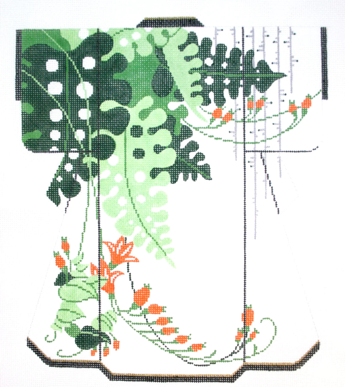 SPM347 - Fronds with Orange Blossoms Large Kimono